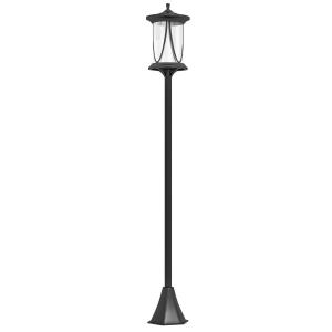 Gatubelysning Solcellslampa Svart av ABS för Utomhusbruk Vattentät LED Lampa med Ljussensor 17 x 17 x 127 cm