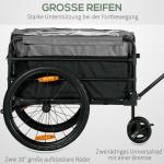 Cykelkärra och Transportvagn 2-i-1, Robust Lastvagn med Luftdäck, Smidig Transport av Last upp till 40 kg, Svart, 130 x 64 x 103 cm