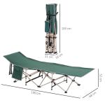 Campingsäng Gästsäng Hopfällbar Grön av Stål och Oxford Tyg för Camping och Resor inklusive Bärväska Stabil och Bekväm Säng 190 x 68 x 52 cm