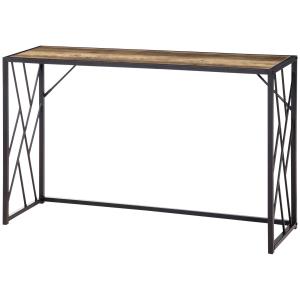 Konsolbord Hallbord Brun av Trä och Stål för Hall och Entré Sidobord i Industriell Stil 120 x 35 x 75 cm