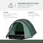 Tält För 2 Personer 190T Campingtält Med Pinnar Kupoltält Glasfiber Polyester Grå 325 X 183 X 130 Cm
