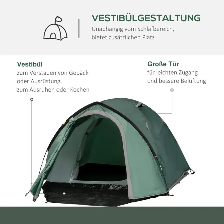 Tält för 2 Personer 190t Campingtält 325 x 183 x 130 cm