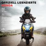 Elektrisk Barnmotorcykel Honda, 3 km/h med Musik och Ljus för 3-6 År, upp till 30 kg, Gul