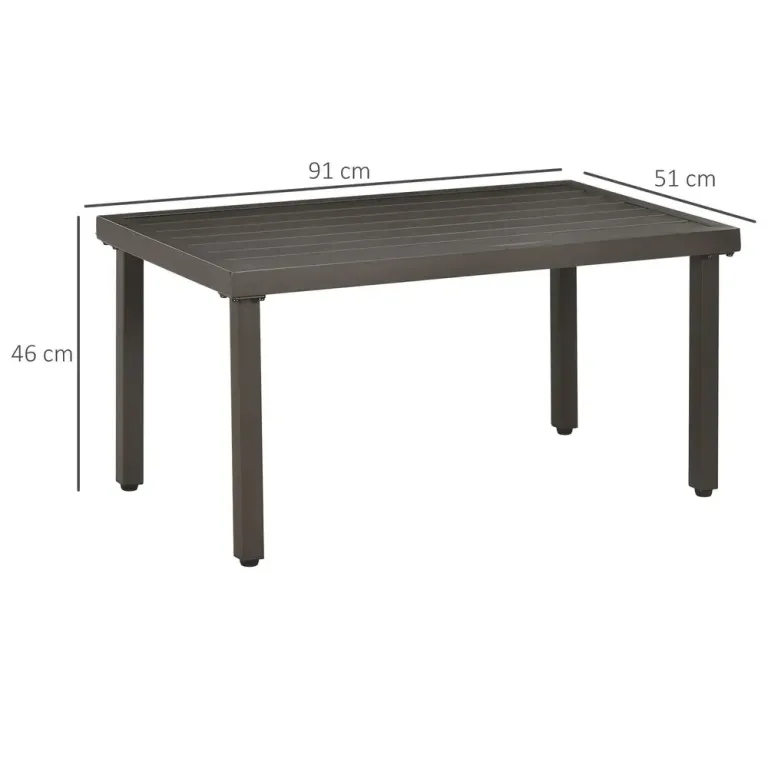 Trädgårdssidobord Stålstomme Brun 91 x 51 x 46 cm