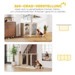 Hundgrind Fristående med Dörr Mörkbrun MDF och Stål för Trappa och Hall Säkerhetsgrind 4 Paneler Hopfällbar och Stabil Barriär för Hundar