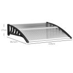 Entrétak Dörrtak Svart av Aluminium och Polykarbonat för Ytterdörr Väderskydd med UV-Skydd och Regnskydd 103 x 96,5 x 27 cm