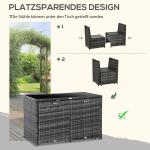 Matgrupp i Konstrotting 4 Personer, Bekväm Utemöbel med Soffa och Bord, Väderbeständig Design för Terrass, Grå