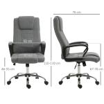 Ergonomisk Kontorsstol med Vippfunktion, Höj- och Sänkbar Skrivbordsstol i Tyg, Bekväm Arbetsstol för Hemmakontor, Grå, 110-119 cm