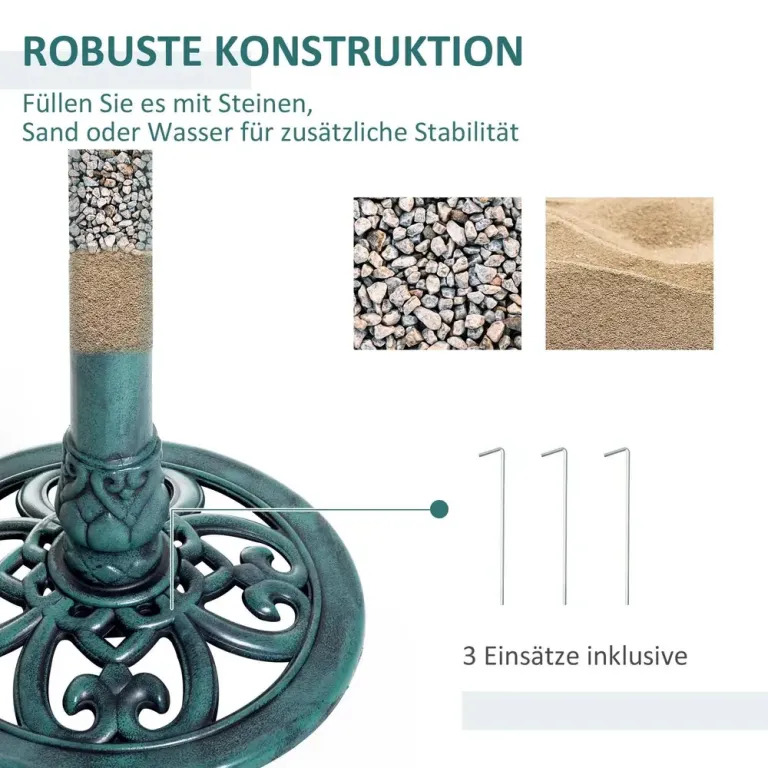 Fågelbad Vilda Grön av Plast Fågelmatare 69,5 cm