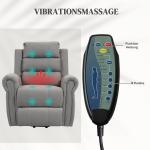 Liggstol med 8 Massagepunkter och Uppvärmt Ryggstöd, Linnelook, Grå