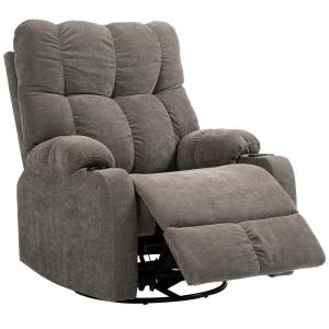Relaxstol Fåtölj Ljusbrun av Tyg och Stål för Avkoppling Vridbar Stol med Fotstöd Lastkapacitet upp till 150 kg 88 x 96 x 108 cm