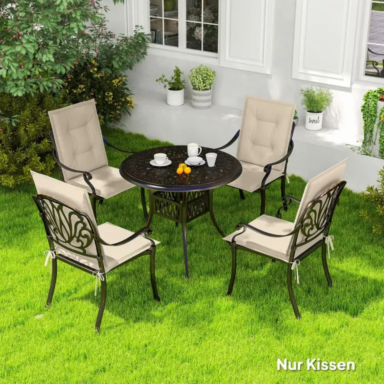 Stolsdynor 4-Pack med Knytband 108 X 50 cm, Beige