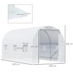 Tunnelväxthus Grön Förlängd Odlingssäsong UV-Skyddat Folieöverdrag Stabil Konstruktion 450 X 200 X 200 Cm