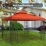 Ersättningstak för Metallpaviljong Roströd Polyester för Trädgårdspaviljong Väderbeständig och Hållbar 3 X 3 M