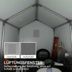 Garagetält med Rullport och Ventilationsfönster för Bilar Hållbar och Vattentät Mörkgrå Polyester och Stål 3 x 3 m