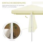 Parasoll Balkongparasoll Beige av Aluminium och Polyester för Uteplats Höjdjusterbart Strandparasoll 2,5 x 2,5 m