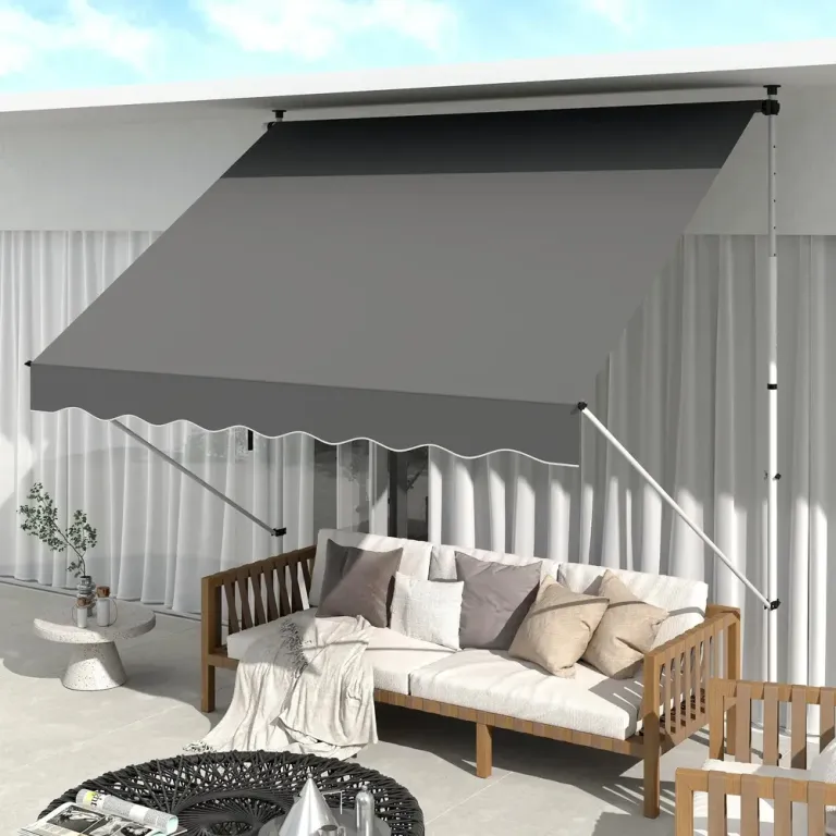 Klämmarkis med Handvev Höjdjusterbar Ledarmsmarkis 150 cm