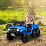 Elbil Barnbil Ljusblå av Plast och Metall för Barn 3-8 År 12V Terrängbil med Släp och Fjärrkontroll 2,5-4 km/h