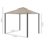 Trädgårdspaviljong med Dubbeltak, Stabilt Partytält med 4 Sidoväggar, UV-Skyddande Tak för Sommarfester, Krämvit, 3 x 3 m