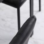 Matstolar Köksstolar Set om 4 Vit av Konstläder och Stål för Kök och Matsal Vadderade Matstolar med Stålben Modern Design