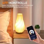 Bordslampa Sänglampa Smart Vit av Plast för Sovrum och Vardagsrum Dimbar Lampa med App och Röstkontroll