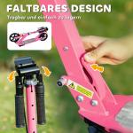 Sparkcykel för Barn med Justerbart Styre och Hopfällbar Design för Lek och Motion Hållbar och Säker Rosa Plast 6-12 år 94 x 36 x 88-103 cm
