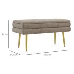 Stoppad Förvaringsbänk, Stål, Beige, 79,5 x 37,5 x 43 cm
