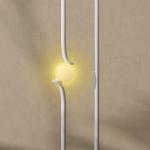 LED Golvlampa med Musiknotdesign, Glasskärm i Metall och Plast, Vit