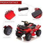 Elektrisk Fyrhjuling för Barn, Tuff ATV med LED-Ljus och Stora Hjul, Rolig Leksaksbil för Utomhuslek, Rosa, 70 x 42 x 45 cm, 18-36 månader