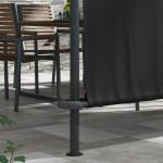 Pergola Paviljong Mörkgrå av Stål och Polyester för Terrass och Balkong Väderbeständigt Altantak med Justerbart Tak 4 x 3 m
