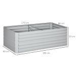 Odlingsbänk Högbädd Planteringslåda Silver av Stål för Trädgård och Balkong Växtbädd för Grönsaker 180 x 90 x 60 cm