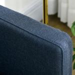 Soffa Loveseat Mörkblå av Tyg med Linnelook och Stål för Vardagsrum 2-Sits Stoppad Soffa 135 x 67 x 78 cm