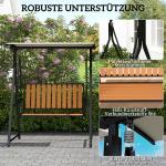 Hammock Trädgårdsgunga 2-Sits Svart av Tyg ve Metall för Trädgård ve Terrass Väderbeständig Gungbänk 240 kg 142 x 112 x 162 cm