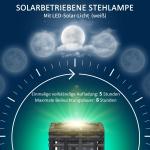Sollampa Rottinglampa Grå av Stål och Rotting för Balkong Vattentät Väg Ljus med Ljussensor Automatisk LED Trädgårdslampa