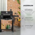 Kolgrill Campinggrill Svart av Rostfritt Stål för Utomhusbruk Grillvagn med Två Grillgaller och Vikbara Sidohyllor Praktisk