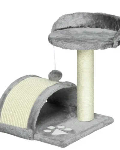 Litet Klösträd med Grotta Lekboll Sisalrep 46 cm