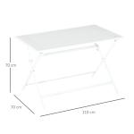 Hopfällbart Trädgårdsbord i Trä, Praktiskt Matbord med Parasollhål, Smidigt Extrabord för Balkong och Picknick, Natur, 110 x 70 x 70 cm