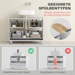 Tvättställsskåp Fristående Vit MDF för Badrum Modernt Underskåp med 2 Lådor Platsbesparande Förvaring utan Handfat Stilren Design