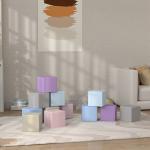 Mjuka Byggklossar, 12 Kuber à 20 x 20 x 20 cm, Lättskött och Barnsäkert, för 1–3 År, Konstläder