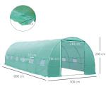 Folieväxthus Filmtunnel Grön PE Folie och Stål Tomatväxthus med Fönster och Dörr 800 X 300 X 200 Cm