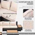 Loungegrupp i Aluminium 4 Personer, Modern Utemöbel med Soffa och Bord, Inkluderar Dynor för Terrass, Svart