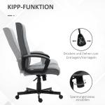 Kontorsstol Skrivbordsstol Mörkgrå av Tyg och Metall för Kontor och Hemmakontor Ergonomisk med Vippfunktion Justerbar