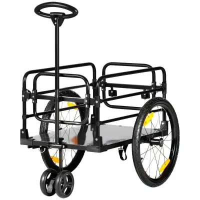 Cykelkärra och Transportvagn 130x64x103 cm, Gul och Svart