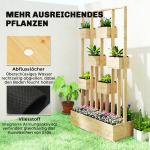 Odlingslåda med Spaljé Naturfärgad Furuträ för Trädgård Blomlåda med Klätterstöd och Hylla Dekorativ Plantering och Insynsskydd 170 cm