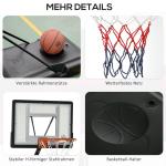 Flyttbar Basketkorg för Utomhusbruk, Höjdjusterbart Basketställ på Hjul, Robust Konstruktion för Spel på Uppfarten, Svart, 260-310 cm