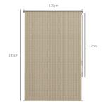 Vertikal Markis Rullgardin Beige av Tyg och Metall för Paviljong och Trädgård Balkonggardin med Handvev Mörkläggning 120 x 185 cm
