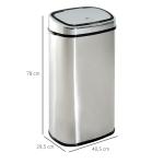 Sopkärl Automatisk Soptunna med Sensor Rostfritt Stål Modern och Hygienisk Avfallshantering Silver 68 L