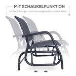 Gungstol Trädgårdsbänk Svart Metall för Trädgård och Terrass 2-Sits Parkbänk Väderbeständig och Bekväm 120 X 70 X 88 Cm