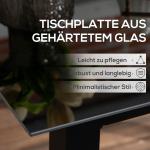 Trädgårdsbord Uteplatsbord Svart av Aluminium och Härdat Glas för Trädgård och Balkong Fyrkantigt Bord för 4 Personer 80 x 80 x 74 cm