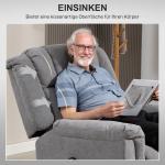 Powerlift Vilstol med Massagefunktion, Värmefunktion, Fotstöd och Sidoficka, Mörkgrå